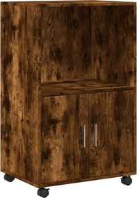 vidaXL Ντουλάπι Με Ροδάκια Καπνιστή Δρυς 55x40x91 εκ. Επεξ. Ξύλο