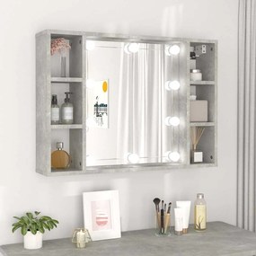 vidaXL Έπιπλο Καθρέπτη με LED Γκρι Σκυροδέματος 76 x 15 x 55 εκ.