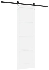 vidaXL Συρόμενη Πόρτα  με Σετ Υλικών Λευκό 78x232 εκ Solid Wood Пεύκου