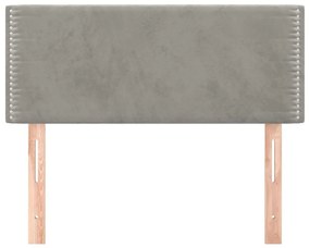Κεφαλάρι Κρεβατιού Ανοιχτό Γκρι 90x5x78/88 εκ. Βελούδινο - Γκρι