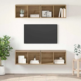 vidaXL Σετ επίπλου τηλεόρασης 4 pcs Artisan Oak Επεξεργασμένο ξύλο