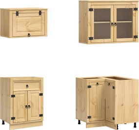 vidaXL Ντουλαπιού με ράφι SKI 8 pcs Μέλι Καφέ Στερεά ξυλεία πεύκου