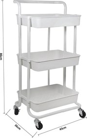 Τρόλεϊ/Ραφιέρα 3 Θέσεων Homely White 01-8628