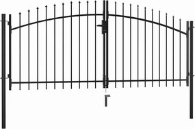 vidaXL Πύλες φράχτη WOERDEN 300 x 150 cm Ατσάλι Γκρι Κλειδώσιμο