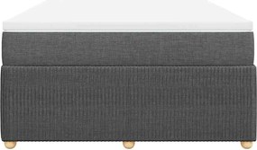 vidaXL Κρεβάτι Boxspring με Στρώμα Σκούρο Γκρι 160x200 εκ Υφασμάτινο