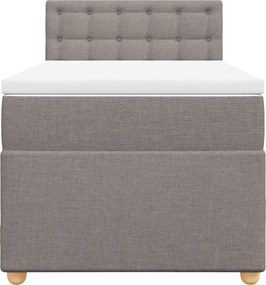 vidaXL Κρεβάτι Boxspring με Στρώμα Taupe 90x190 εκ.Υφασμάτινο