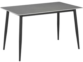 Τραπέζι Gustas pakoworld γκρι μαρμάρου sintered stone-μαύρο μέταλλο 140x80x75εκ
