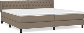 vidaXL Κρεβάτι Boxspring με Στρώμα Taupe 200x200 εκ. Υφασμάτινο