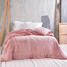 Κουβερτοπάπλωμα Lotus Pink Ρυθμός Υπέρδιπλo 220x240cm Flannel.Sherpa