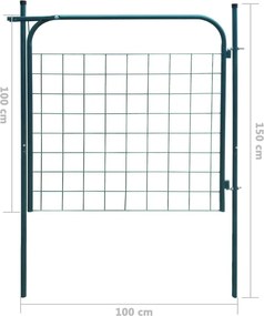 vidaXL Πύλη Φράχτη Κήπου Ανθρακί 100x100 εκ.
