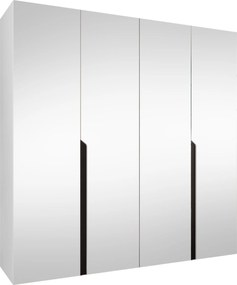 Ντουλάπα Mila II Τετράφυλλη-Λευκό - Μαύρο