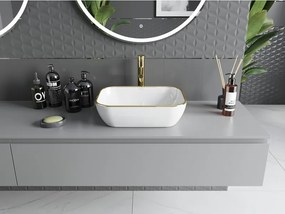 Mexen Rita επιτραπέζιος νιπτήρας 45 x 32 cm, λευκός/χρυσό χείλος - 21084505