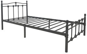 Μεταλλικό Κρεβάτι Wotso Μονό σε μαύρη απόχρωση 90x190εκ 90x190x100 εκ.