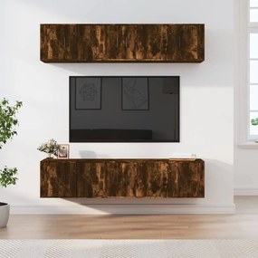 vidaXL Σετ Επίπλων Τηλεόρασης 6 Τεμαχίων Καπνιστή δρυς Επεξ. Ξύλο