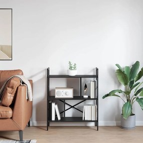 vidaXL Ράφι Βιβλίων Μαύρη Οξυά 75 x 30 x 91 εκ. Επεξεργασμένο ξύλο