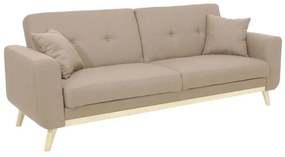 Καναπές-κρεβάτι Carmelo pakoworld με μπεζ-καφέ ύφασμα 214x80x86εκ