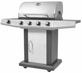 vidaXL Γκριλ Μπάρμπεκιου με Αέριο Ασημί Ανοξείδωτο ατσάλι