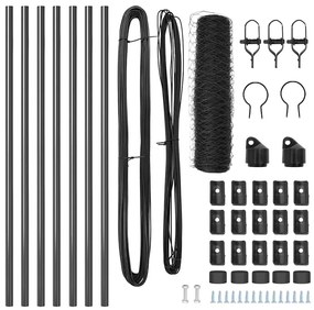 vidaXL Στύλος Περιφράξεων Γκρι 10 x 0,4 m (50 mm πλέγμα)