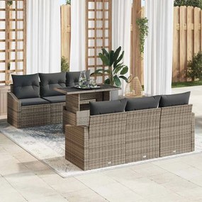 vidaXL Σετ Καναπέ Κήπου με μαξιλάρι 7 pcs Γκρι 100 x 55 x 73 εκ
