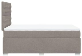 Κρεβάτι Boxspring με Στρώμα Taupe 120x200 εκ. Υφασμάτινο - Μπεζ-Γκρι