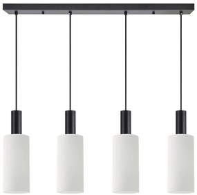 SE21-BL-4-4BL-GL3 ADEPT TUBE Black Pendant White Glass+