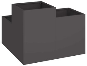 vidaXL Γλάστρα Κήπου Μαύρο 100 x 100 x 60 εκ. Ατσάλι
