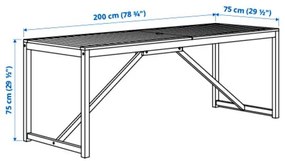 NÄMMARÖ τραπέζι/εξωτερικού χώρου, 200x75 cm 305.102.98
