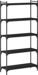 vidaXL Βιβλιοθήκη 5 Επιπέδων Μαύρη 80x30x154 εκ. Επεξεργασμένο Ξύλο