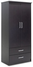 Ντουλάπα ρούχων δίφυλλη OLYMPUS pakoworld χρώμα wenge 81x57x183εκ