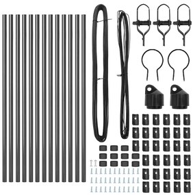 vidaXL Στύλος Περιφράξεων 13 pcs Γκρι Ατσάλι