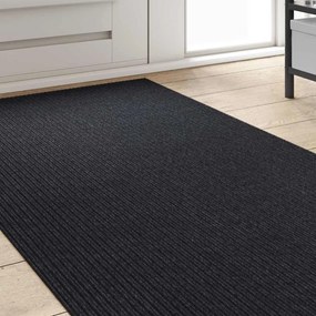 vidaXL Δερμάτινο Χαλί Ανθρακί 80 x 300 cm ύφασμα