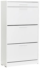 Παπουτσοθήκη μελαμίνης Flat Megapap 18 ζεύγων σε χρώμα λευκό 75x29x128εκ.-GP009-0079