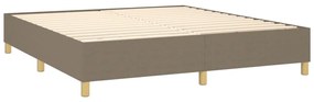 vidaXL Κρεβάτι Boxspring με Στρώμα Taupe 200x200 εκ. Υφασμάτινο