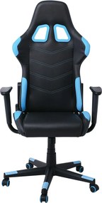 BF9150 Gaming Πολυθρόνα Γραφείου, Ανάκλιση Πλάτης έως 90°, Pu Μαύρο - Μπλε   1τμχ