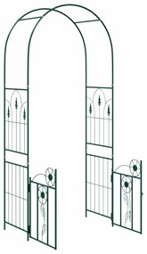 vidaXL Κήπος Αψίδα με κλειδαριά Πράσινο 102 x 50 x 218 εκ.