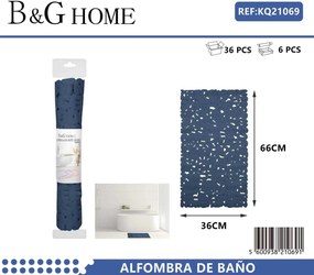 Αντιολισθητικό πατάκι μπάνιου - M0840 - 36x66cm - Blue - 21069