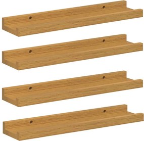 vidaXL Ράφι Τοίχου με ράφι 4 pcs Μπεζ 40 x 9 x 3 cm Επεξεργασμένο ξύλο