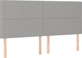 vidaXL Κρεβάτι Boxspring με Στρώμα &amp; LED Αν.Γκρι 180x200εκ. Υφασμάτινο