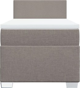 vidaXL Κρεβάτι Boxspring με Στρώμα Taupe 80x200 εκ. Υφασμάτινο