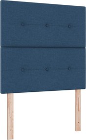 vidaXL Κρεβάτι box spring με στρώμα Μπλε 90 x 200 cm Ύφασμα