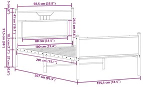 ΠΛΑΙΣΙΟ ΚΡΕΒΑΤΙΟΥ ΧΩΡ. ΣΤΡΩΜΑ SONOMA ΔΡΥΣ 100X200ΕΚ ΕΠ. ΞΥΛΟ 4106975