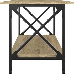 vidaXL Τραπεζάκι Σαλονιού Sonoma Δρυς 80x45x45 εκ Επεξ. Ξύλο + Σίδηρος