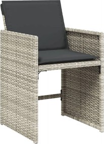 vidaXL Σετ Τραπεζαρίας Κήπου 9 τεμ. Αν. Γκρι Συνθ. Ρατάν με Μαξιλάρια