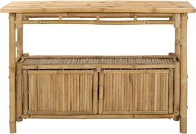 vidaXL Τραπέζι κονσόλας με ράφι Φυσικό 110 x 35 x 75 cm Μπαμπού