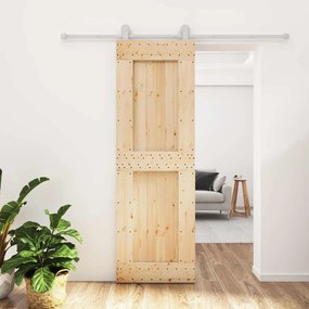 vidaXL Συρόμενη Πόρτα Φυσικό και Λευκό 70 x 210 cm