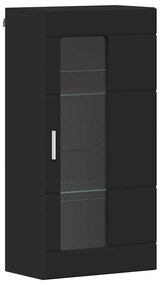 vidaXL Ντουλάπα τοίχου Μαύρο 55 x 29 x 100 εκ Επεξεργασμένο ξύλο