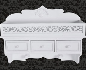 Ράφι τοίχου/Κρεμάστρα με 3 Συρτάρια + 2 Κρεμαστάρια