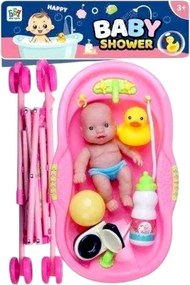 Κούκλα μωρό με σετ μπάνιου και καροτσάκι - 669-702B1 - 215562