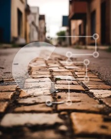 Intra Συλλεκτικό Ξύλινο Παζλ Plywood 4mm - Όμορφη εικόνα ενός ιστορικού δρόμου σε μια πόλη Σε Ξύλινο Κουτί - Διαστάσεις Puzzle: 10x10 cm – 25 κομμάτια