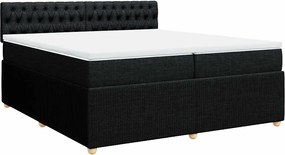vidaXL Κρεβάτι Boxspring με Στρώμα Μαύρο 200x200 εκ. Υφασμάτινο